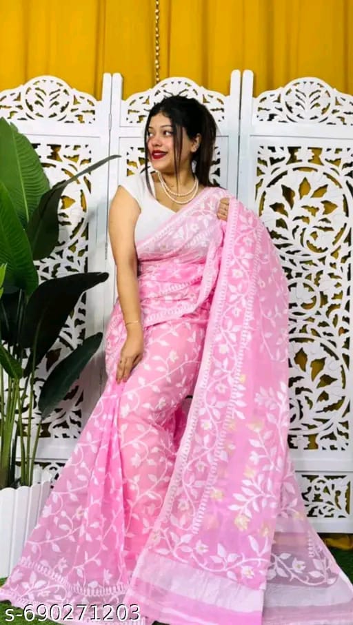 Woven Design Dhakai Jamdani saree - Rebistore