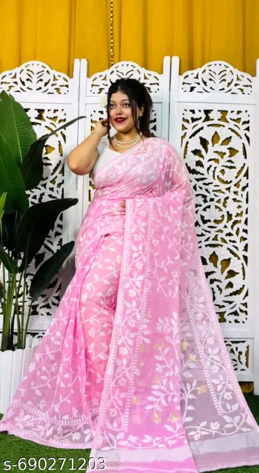 Woven Design Dhakai Jamdani saree - Rebistore