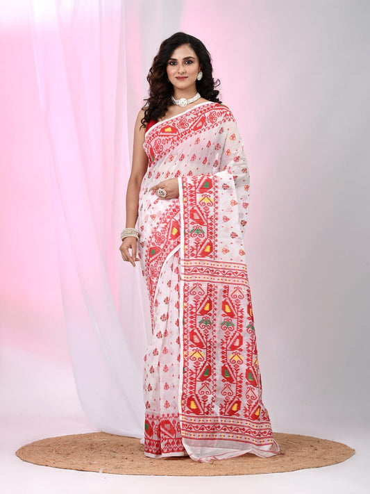 Woven Design Soft Dhakai Jamdani saree - Rebistore