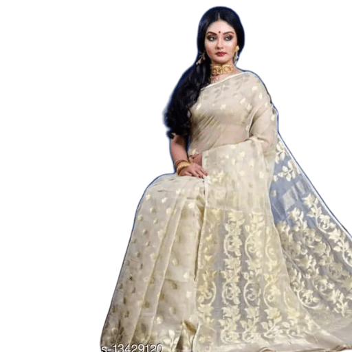 Woven Jamdani Cotton Silk Saree - Rebistore