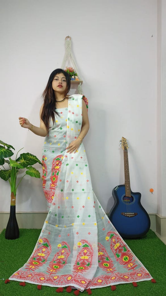 Woven Jamdani Kurta Dupatta Sets - Rebistore