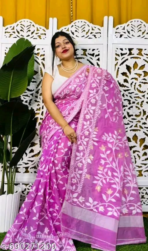 Woven Soft Dhakai Jamdani Saree - Rebistore