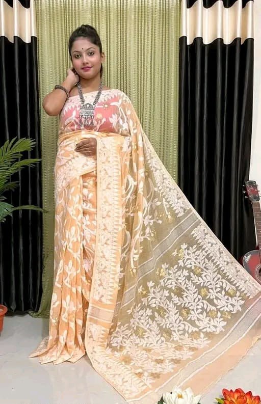 Woven Soft Dhakai Jamdani Saree - Rebistore