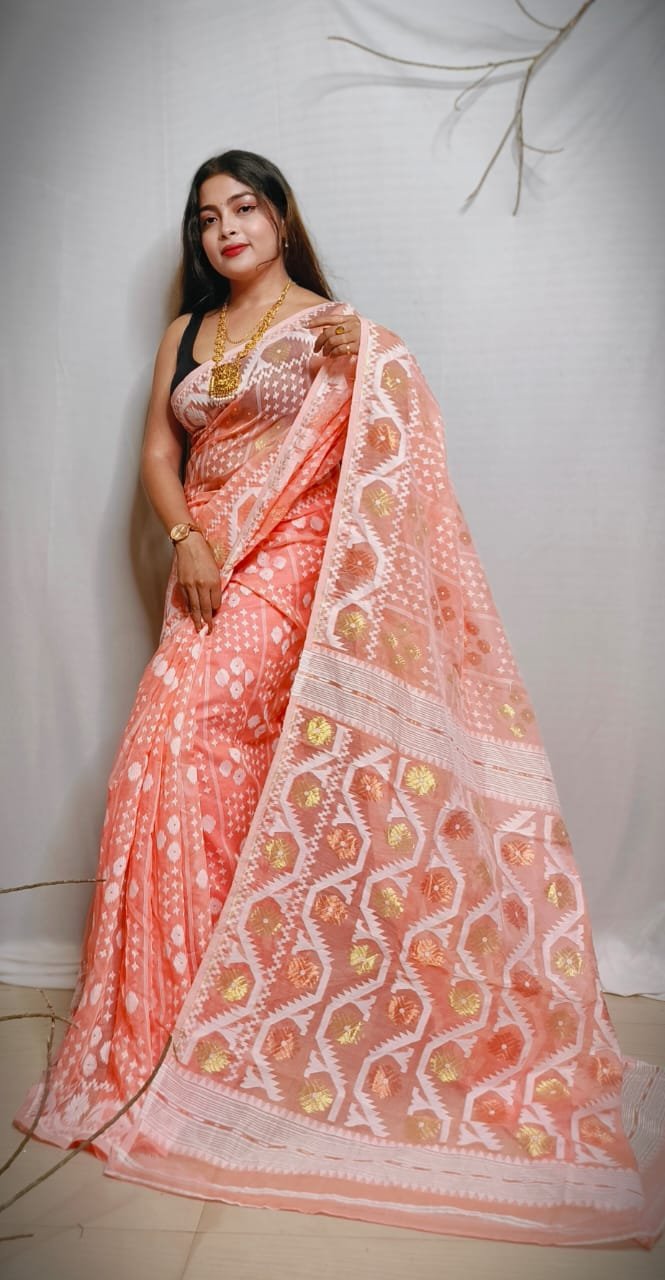 VROMOR KUNJO DHAKAI JAMDANI SAREE