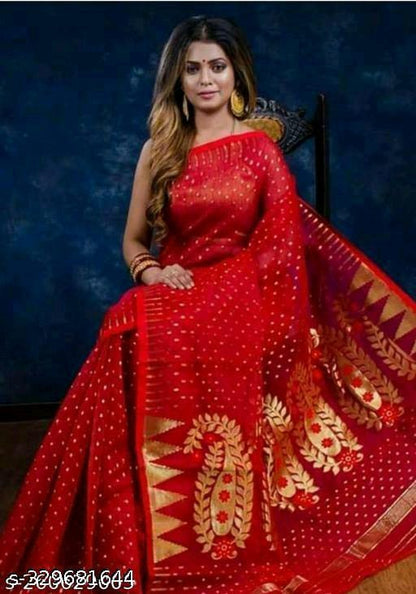 Best Qualty Hazar Buti Jamdani Saree Color Red - Rebistore