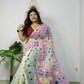 DESIGND DHAKAI JAMDANI SAREE COLOR GARLIC WHITE - Rebistore