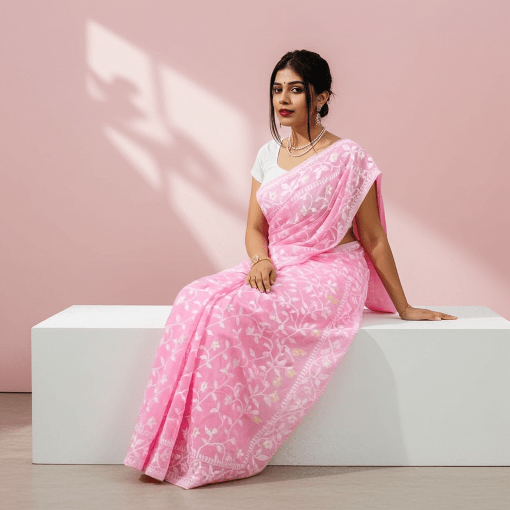 Soft Dhakai Jamdani Saree Cotton Silk Saree - Rebistore