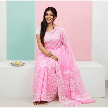 Soft Dhakai Jamdani Saree Cotton Silk Saree - Rebistore