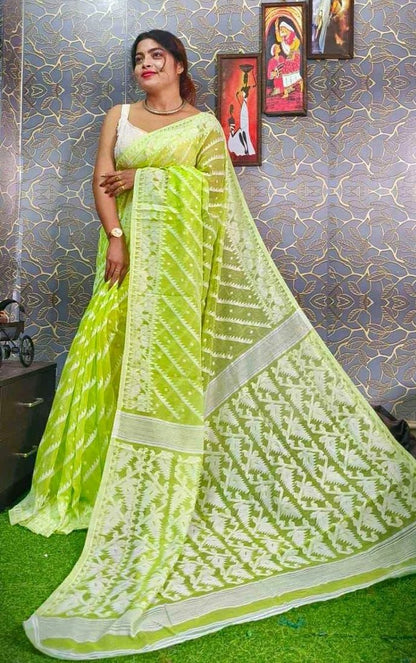 Soft Karat Dhakai Jamdani Saree - Rebistore