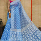 Soft Karat Dhakai Jamdani Saree Color Aqua blue - Rebistore