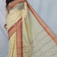 Women’s Cotton HandloomTaant Saree Colour Beige - Rebistore