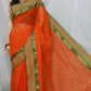 Women’s Cotton HandloomTaant Saree Colour Orange - Rebistore