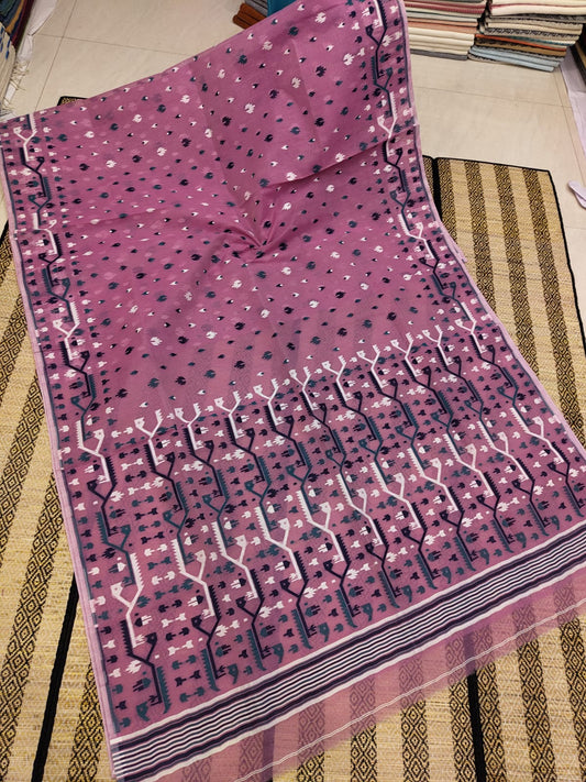 Woven Design Dhakai Jamdani saree - Rebistore