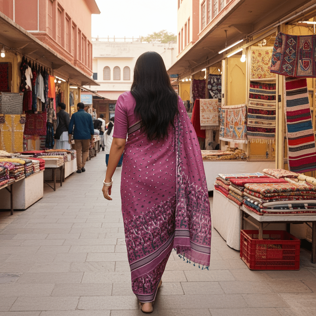 Woven Design Dhakai Jamdani saree - Rebistore