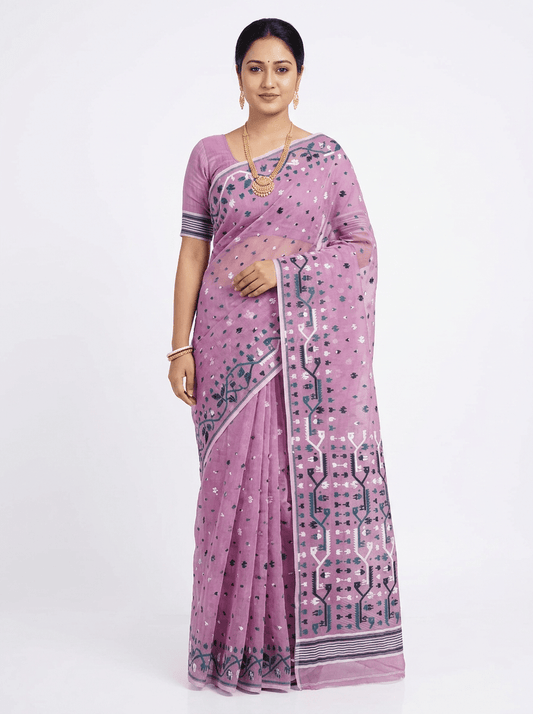 Woven Design Dhakai Jamdani saree - Rebistore