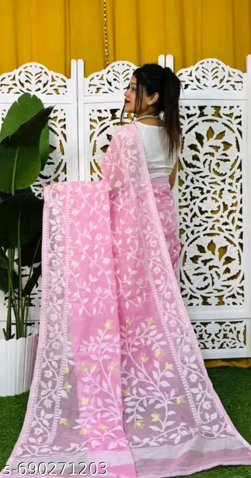 Woven Design Dhakai Jamdani saree - Rebistore