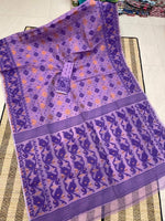 Woven Design Dhakai Jamdani Saree Color Purple - Rebistore
