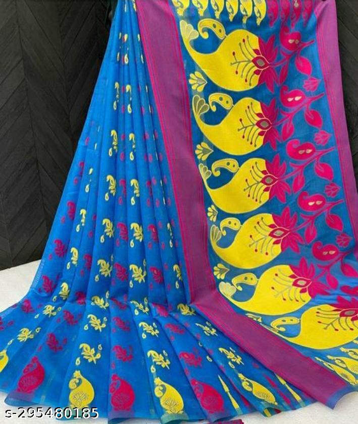 Woven Design Jamdani Saree Color Aqua blue - Rebistore