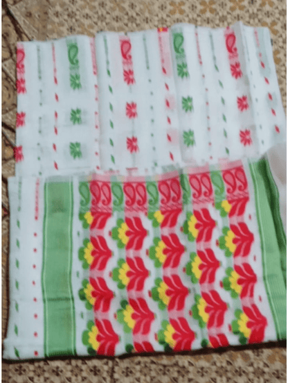 Woven Design Jamdani Saree Color White - Rebistore