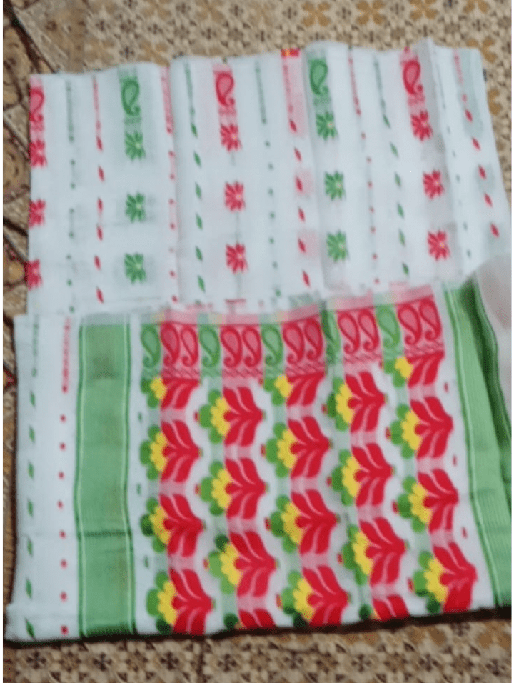 Woven Design Jamdani Saree Color White - Rebistore