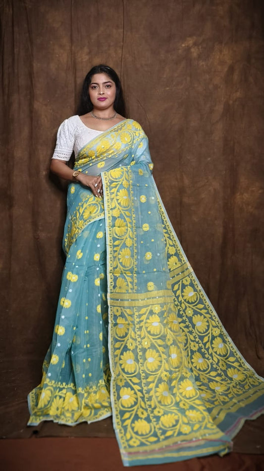 Woven Design Soft Dhakai Jamdani saree - Rebistore