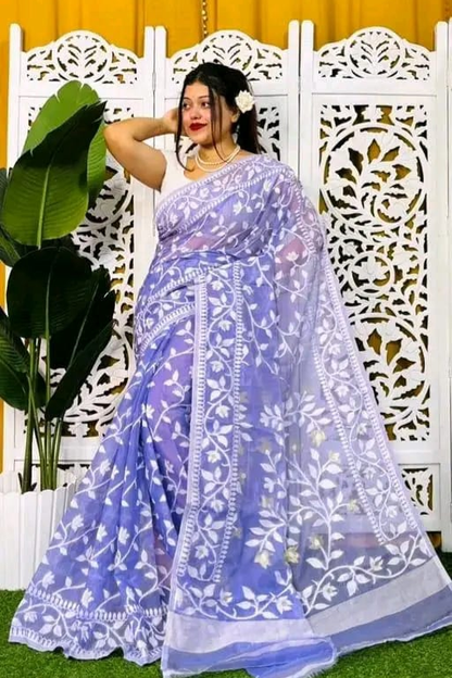 Woven Design Soft Dhakai Jamdani saree - Rebistore