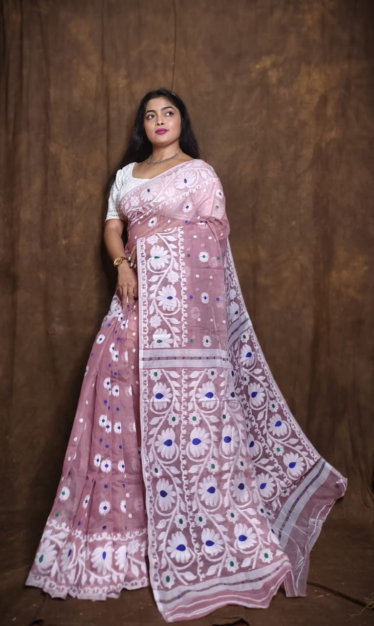 Woven Design Soft Dhakai Jamdani saree - Rebistore