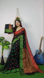 Woven Design Soft Dhakai Jamdani saree Color Black - Rebistore