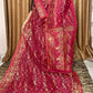 Woven Design Soft Zari Dhakai Jamdani Saree Color Red - Rebistore