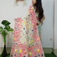 WOVEN DESIGND DHAKAI JAMDANI SAREE COLOR GARLIC WHITE - Rebistore