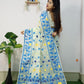 WOVEN DESIGND DHAKAI JAMDANI SAREE COLOR GARLIC WHITE - Rebistore