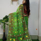 WOVEN DESIGND DHAKAI JAMDANI SAREE COLOR GREEN - Rebistore