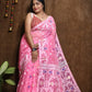 WOVEN DESIGND DHAKAI JAMDANI SAREE COLOR PINK - Rebistore