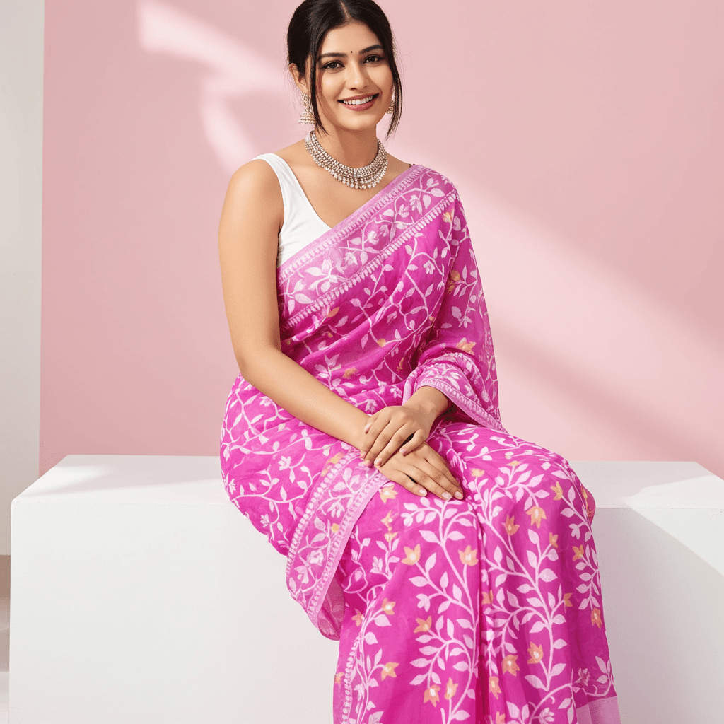 Woven Soft Dhakai Jamdani Saree - Rebistore