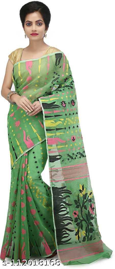 Woven Soft Dhakai Jamdani Saree Cotton Silk Color Multicolor - Rebistore