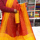 Woven Soft Dhakai Jamdani Saree Cotton Silk Color Red - Rebistore