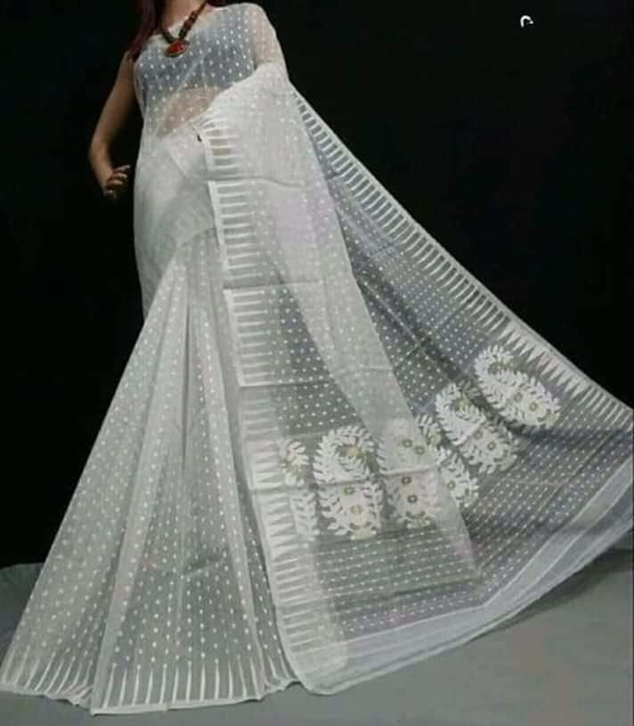 Best Qualty Hazar Buti Jamdani Saree Color White - Rebistore