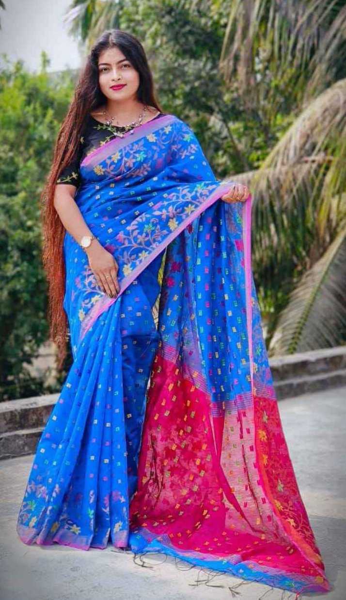 COTTON SILK BEST QULITY ALL BODY WORK HANDLOOM SAREE - Rebistore