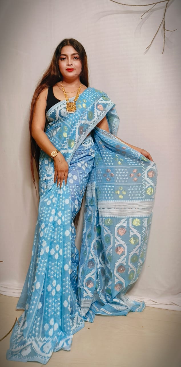 Buy Jamdani Sarees and Jamdani Silk Sarees Online | Bengal Looms India