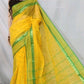Women’s Cotton HandloomTaant Saree Color Yellow - Rebistore