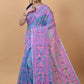 WOVEN DESIGND SOFT DHAKAI JAMDANI SAREE COLOR AQUA BLUE - Rebistore