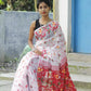 Woven Jamdani Cotton Silk Saree Color White - Rebistore