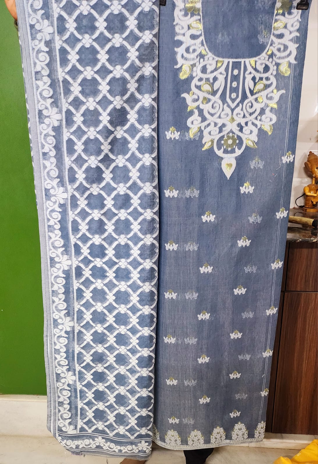 Woven Jamdani Kurta Dupatta Sets - Rebistore