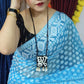 Woven Soft Dhakai Jamdani Saree Cotton Silk Color Aqua blue - Rebistore