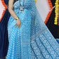 Woven Soft Dhakai Jamdani Saree Cotton Silk Color Aqua blue - Rebistore