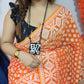 Woven Soft Dhakai Jamdani Saree Cotton Silk Color Orange - Rebistore